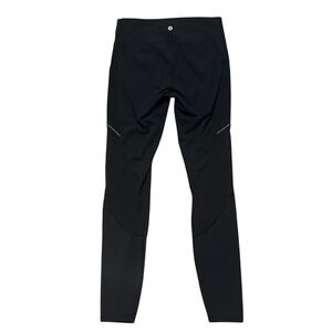 Lululemon Leggings 6 Miles Ahead Tight Black Running Reflective Full Length Mesh